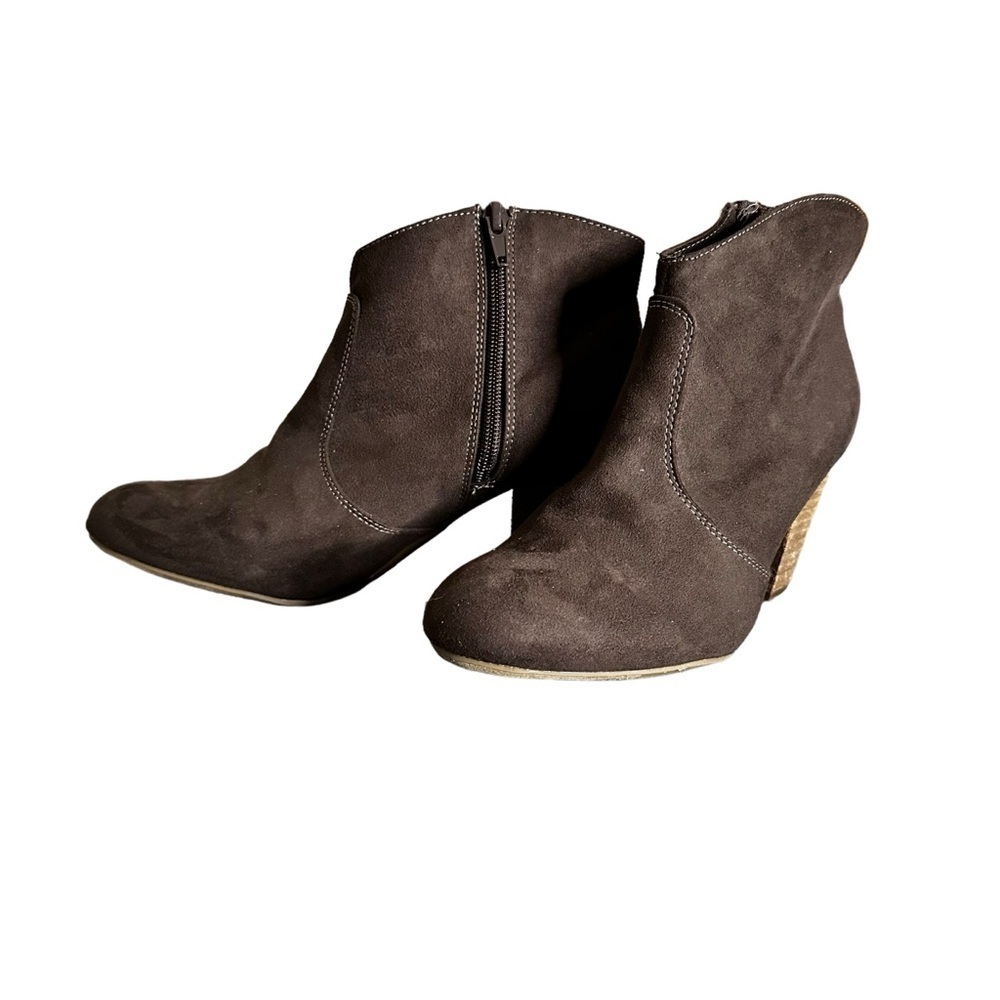 🔴 5 for $40 SALE! 
Report Western Brown Block Heel Booties with Zip Closure sz 9 - Picture 8 of 12